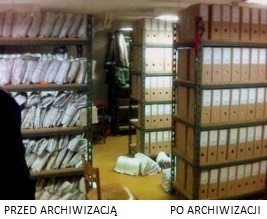 Po lewej stronie przed archiwizacją, po prawej stronie po naszej archiwizacji